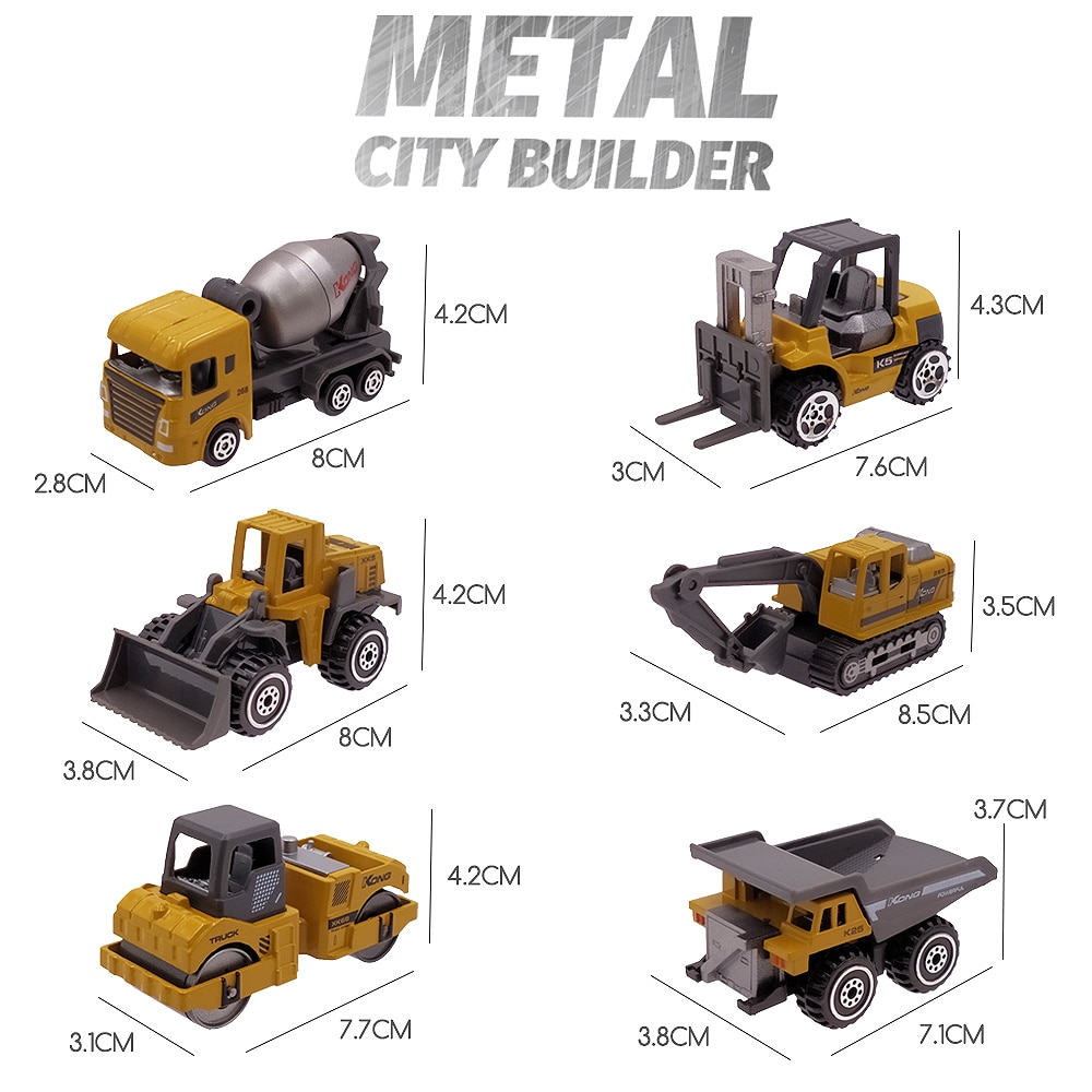 Metal City Builder Engineering Toy Vehicle Kid Loves Toys