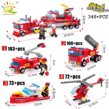 Firefighter Team Block 4 in 1 (348pcs) - Kid Loves Toys