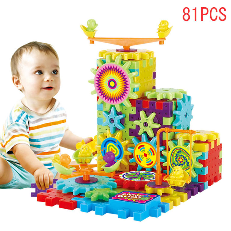 Plastic Electronic Gears Puzzle Building Kits (81 Pcs) - Kid Loves Toys