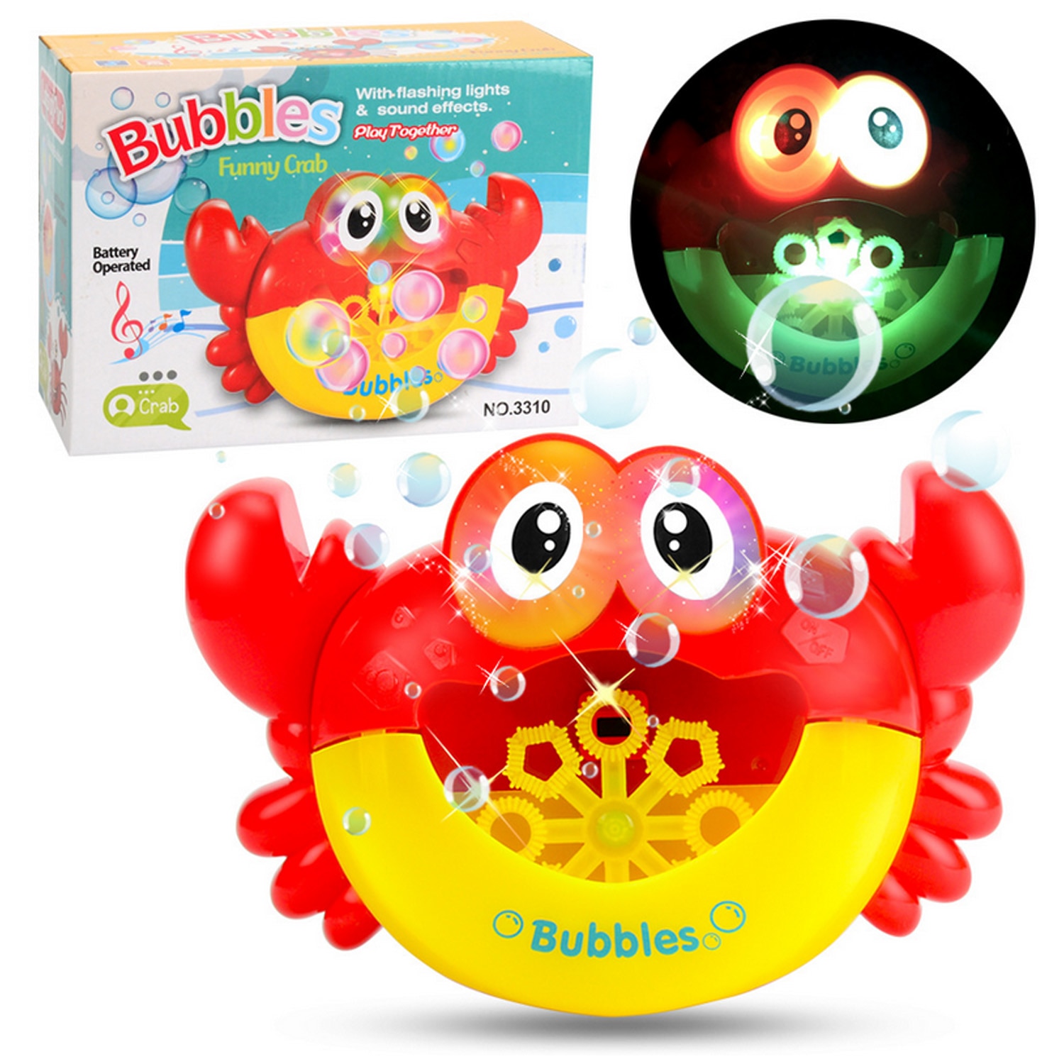 Baby Bath Toys Funny Cute Crab Bubble Maker Machine with ...