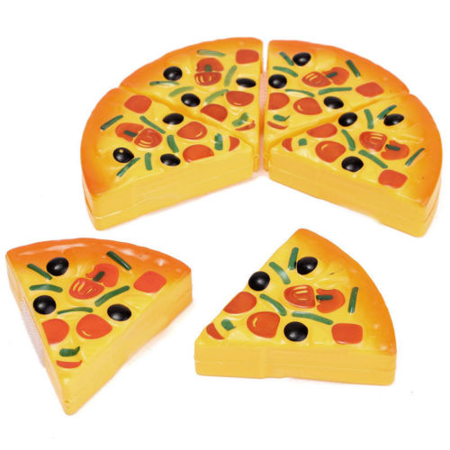 9pcs Kids Pizza Slices Toppings Food Dinner Kitchen Pretend Play Toys Set