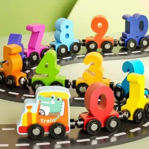 Colorful Magnetic Wooden Number Train Set